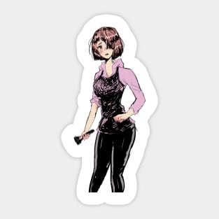 Girl With Flashlight Sticker